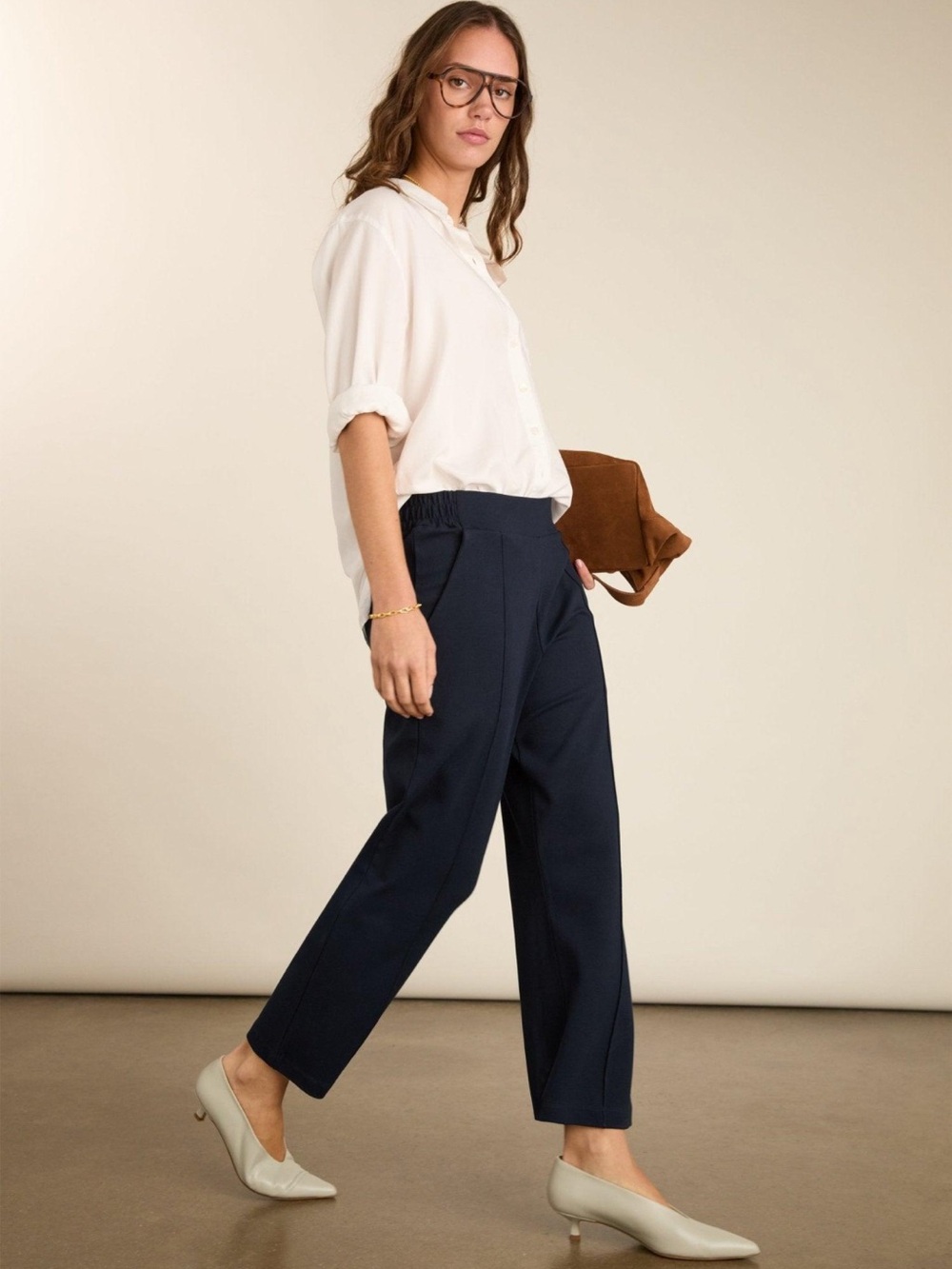 LOFT Navy Pull-On Tapered Ankle Pants Women’s Medium Tall NWT Career Workwear